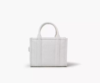 The Leather Monogram Small Tote Bag Marc Jacobs White