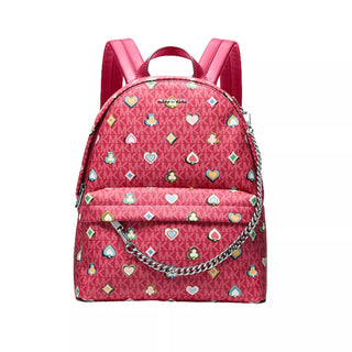 Mochila Michael Kors Slater Medium Printed Signature Logo Dark Rapsberry