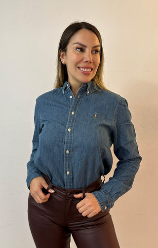 Camisa Polo Ralph Lauren Core Replen Demin Blue