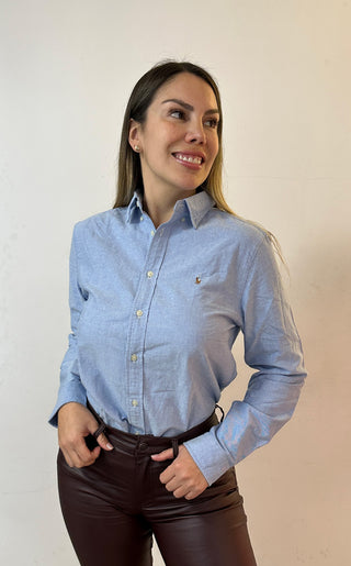 Camisa Polo Ralph Lauren The Iconic Oxford Shirt Blue