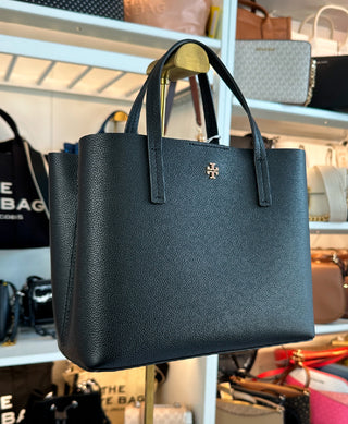 Tote Tory Burch Blake Pebbled Leather Small Tote Black