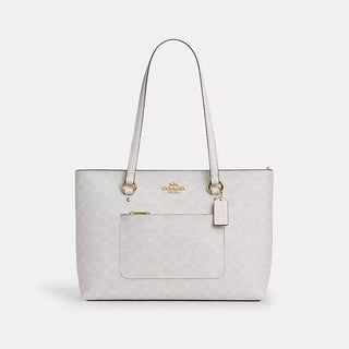 Tote Coach Station Tote Bag In Signature Canvas/Gold/White/Chalk