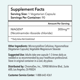Suplemento Tru Niagen® 300mg 90 cápsulas vegetarianas