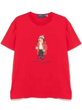 Polera Polo Bear Ralph Lauren Bear.print Tshirt Red
