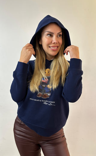 Poleron Polo Bear Ralph Lauren Fleece Hoodie Cruise Navy