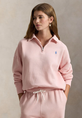 Sweater Ralph Lauren Half Zip up White & Pink