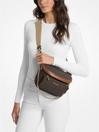 Riñonera Michael Kors Slater Signature Logo Brown