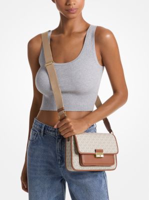 Crossbody Michael Kors Bradshaw Medium Signature Logo Vanilla