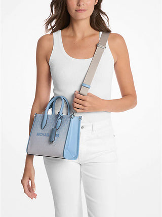 Tote Michael Kors Mirella Ombré Signature Logo Small Light Sky