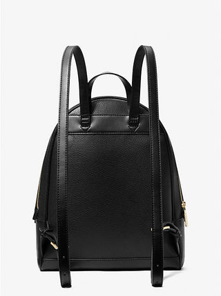 Mochila Michael Kors Rhea Medium Leather Backpack BLACK