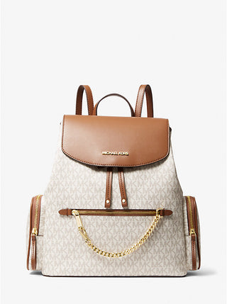 Mochila Michael Kors Jet Set Item Large Logo Chain Vainilla