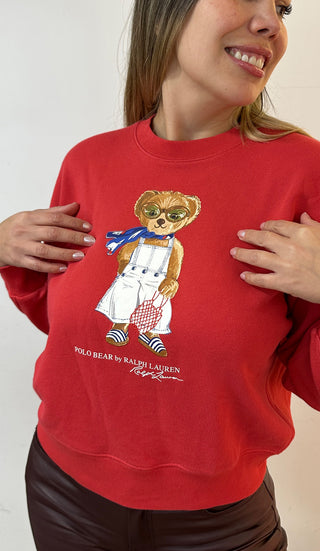 Poleron Polo Bear Ralph Lauren Terry Sweatshirt Starboard Red