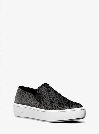 Zapatillas Michael Kors Faux Leather Teddi Slip On Platform Sneakers Black