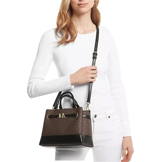 Cartera Michael Kors Small Belted Satchel Brown Black