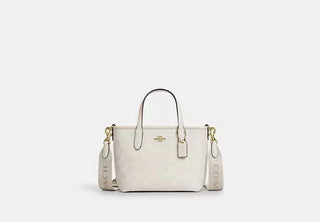 Tote Coach City Mini Tote Bag In Signature Canvas In white/chalk