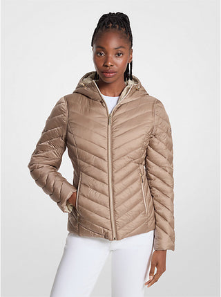 Chaqueta Michael Kors reversible taupe/ bone