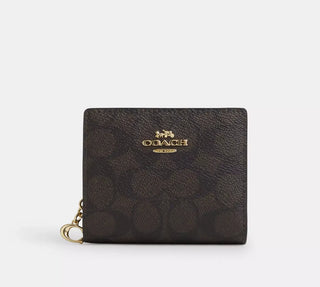 Billetera Coach Snap Wallet In Signature Canvas IM/Walnut/Black