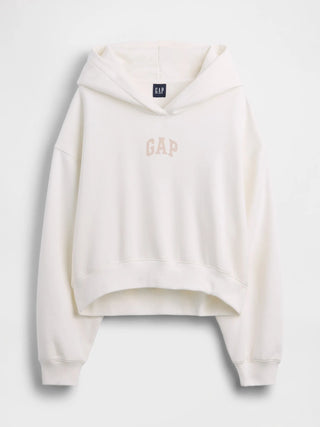 Poleron GAP Blanco  Cropped con logo Vainilla