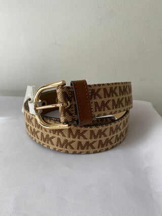 Cinturón Michael Kors beige monogram cotton