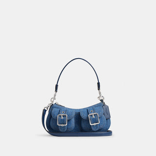 Cartera Coach Ashton Shoulder Denim Silver/Indigo