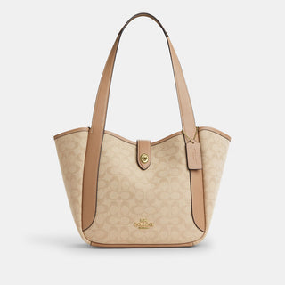 Tote Coach Hadley Turnlock Tote Bag With Signature Canvas Dark Natural Multi