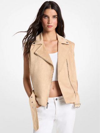Chaqueta Moto Vest in Buff Michael Kors