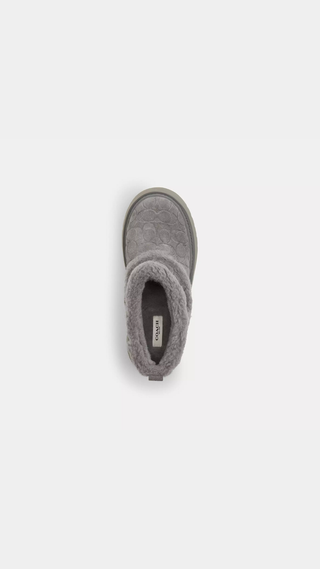 Botín Coach Christina Bootie In Signature Suede Charcoal