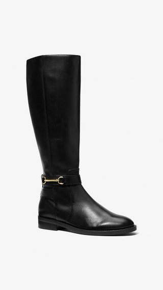Bota Michael Kors Carson Flat Boot Faux Leather Black