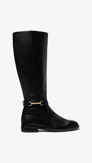 Bota Michael Kors Carson Flat Boot Faux Leather Black