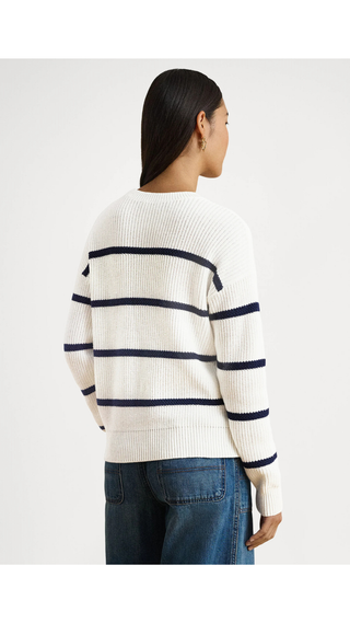 Sweater Polo Ralph Lauren Striped Rib Knit Cotton White