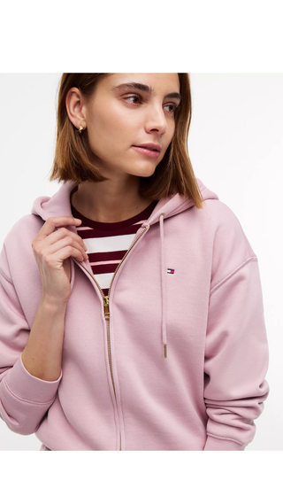 Hoodie Tommy Hilfiger Relaxed Full Zip Rosa