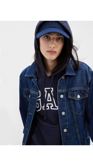 Hoodie Relaxed Gap Wedge Sweatshirt Navy