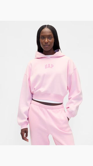 Hoodie Gap Logo Cropped Rosa