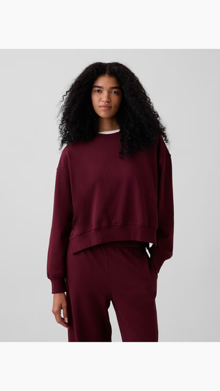 Hoodie Gap Wedge Crewneck SweatShirt Borgoña