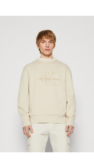 Hoodie Calvin Klein Monologo Crew Beige