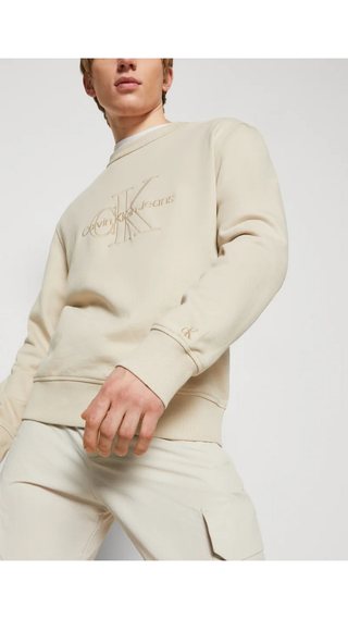 Hoodie Calvin Klein Monologo Crew Beige