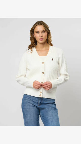 Sweater US Polo button front cardigan Blanco