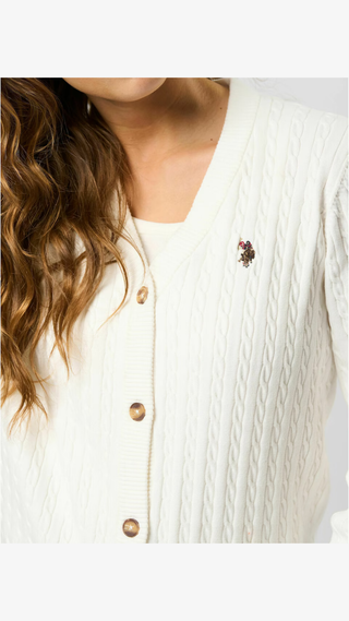 Sweater US Polo button front cardigan Blanco