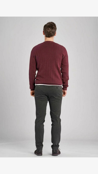 Sweater US Polo cotton crew Burdeos