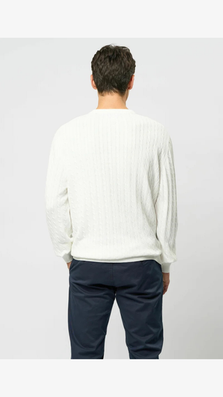 Sweater US Polo cotton cable Blanco