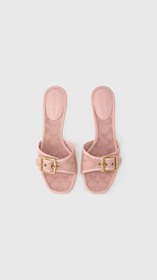 Tacones Coach signature jacquard buckle Rosa