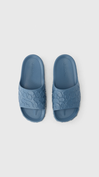 Chancletas Coach molded slide Celeste