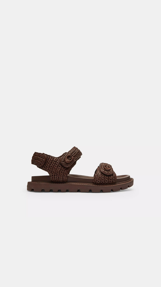 Sandalias Coach TR Raffia PLT Sandal Natural Marron