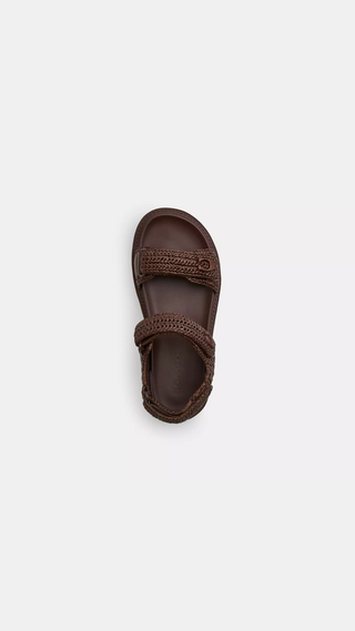 Sandalias Coach TR Raffia PLT Sandal Natural Marron