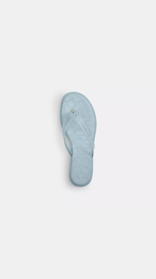 Chancletas Coach Signature Flipflop Aguamarina