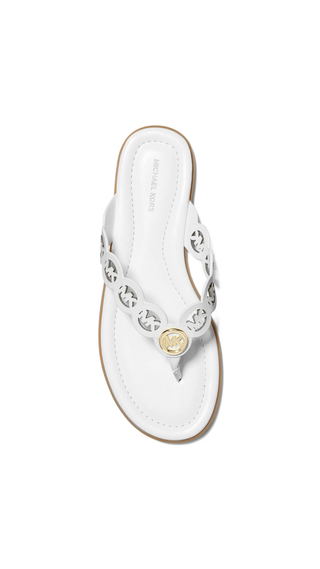 Chancletas Michael Kors Khloe Flat Thong Sandal Blanco