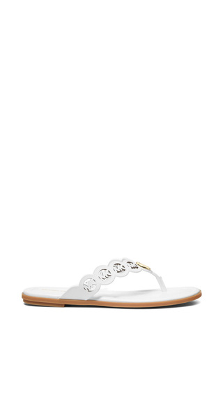 Chancletas Michael Kors Khloe Flat Thong Sandal Blanco