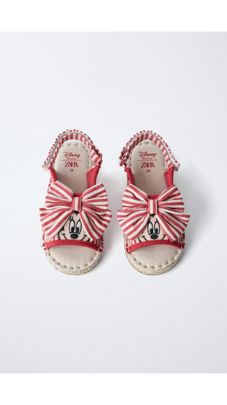 Chanclas Zara Rayadas Minnie Rojo