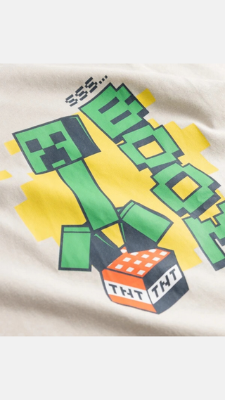 Polera Pepco Manga Larga Minecraft Beige