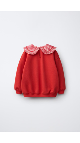 Poleron Zara Cuello Bobo Cuadrille Minnie Rojo